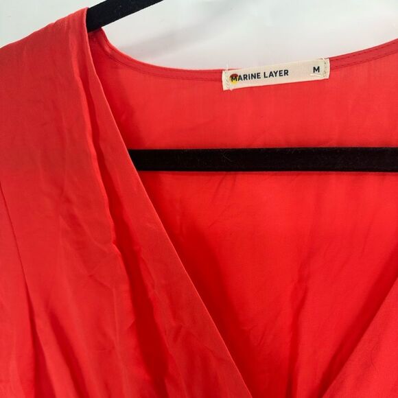 Marine Layer Maeve Colorblock Maxi Dress Multicolor TENCEL Pockets - Size M - Picture 4 of 11